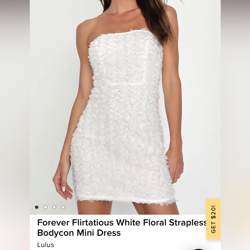 Lulus White Strapless Mini Dress